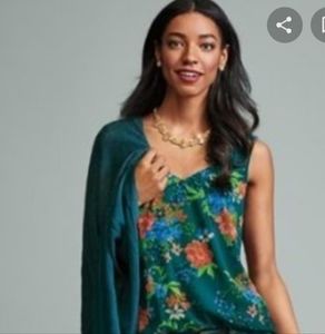 Cabi Still Life Cami. Sz large. Fabulous fall colors teal, blues, greens, corals